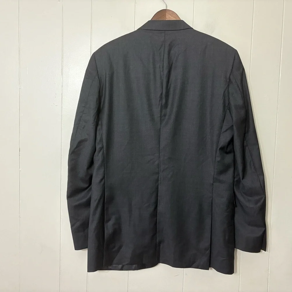 Peter Millar 100% Wool Charcoal Gray Blazer Jacket Size 42T Classic Tailored Fit